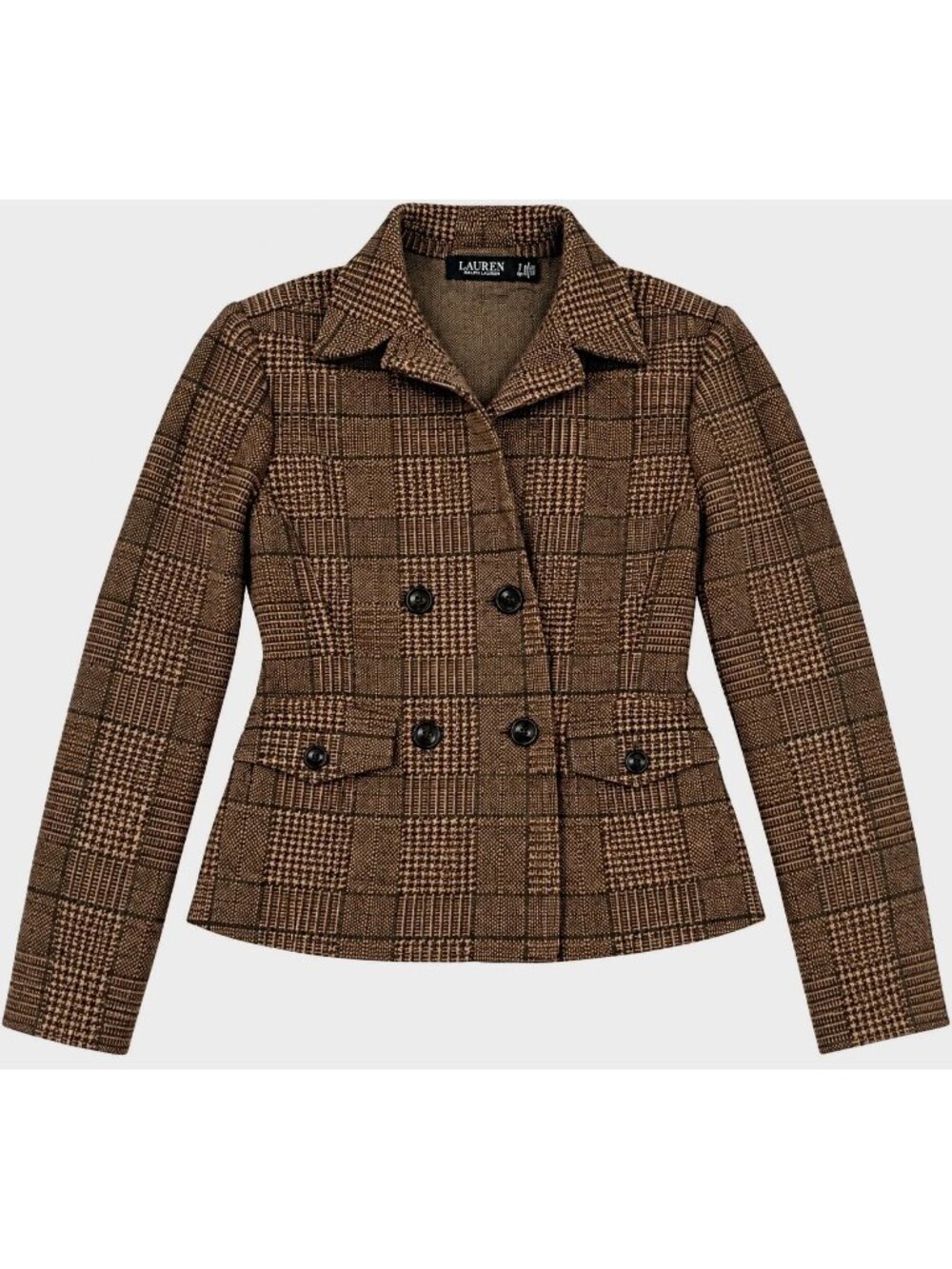 Lauren Ralph Lauren Black Label Women's Houndstooth Jacket Sz S SP Wool Blend